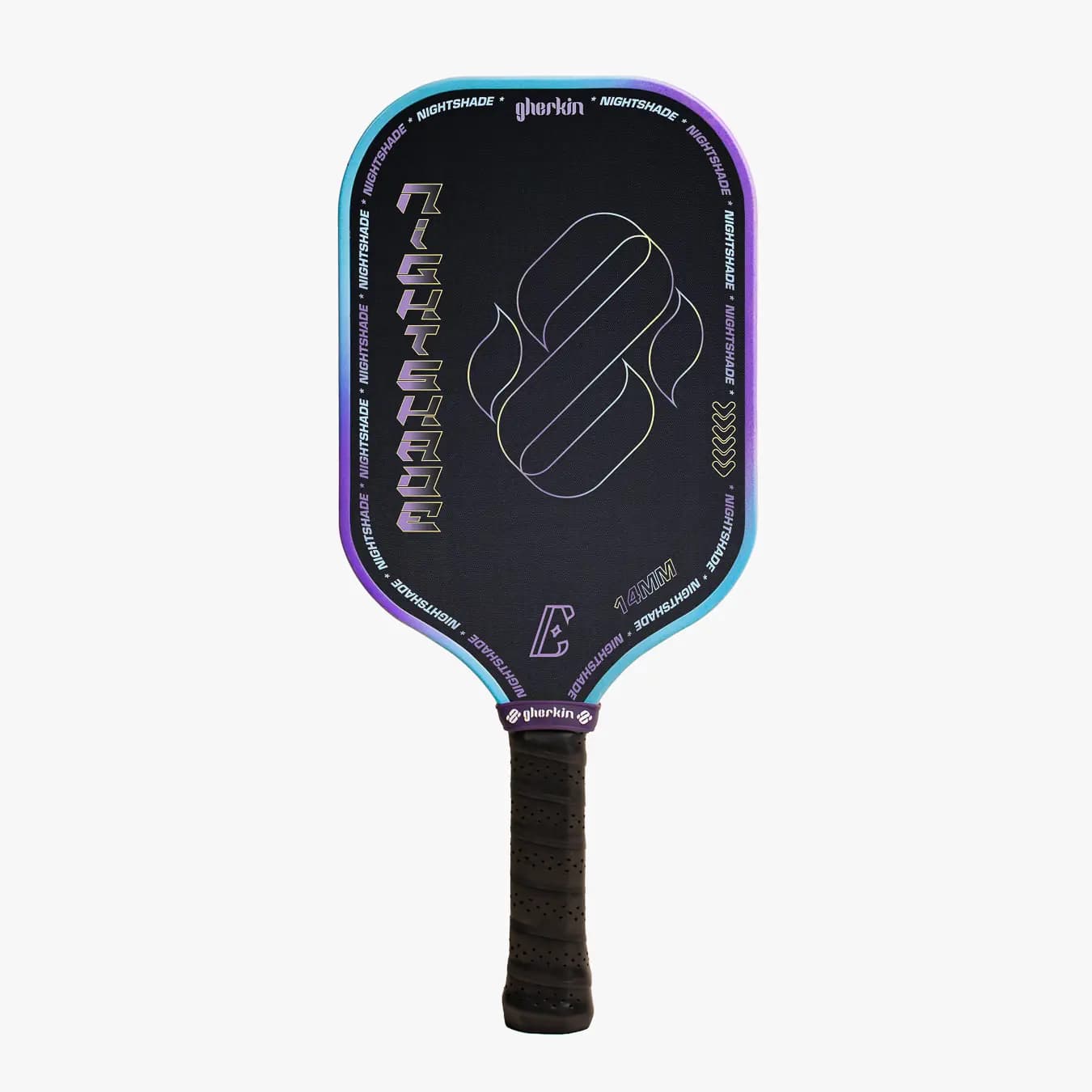 Gherkin Nightshade Elongated 14mm pickleball paddle